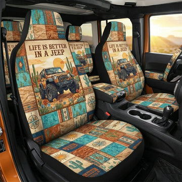 Life Is Better In A Jeep Native Pattern Car Seat Cover TN0508261517