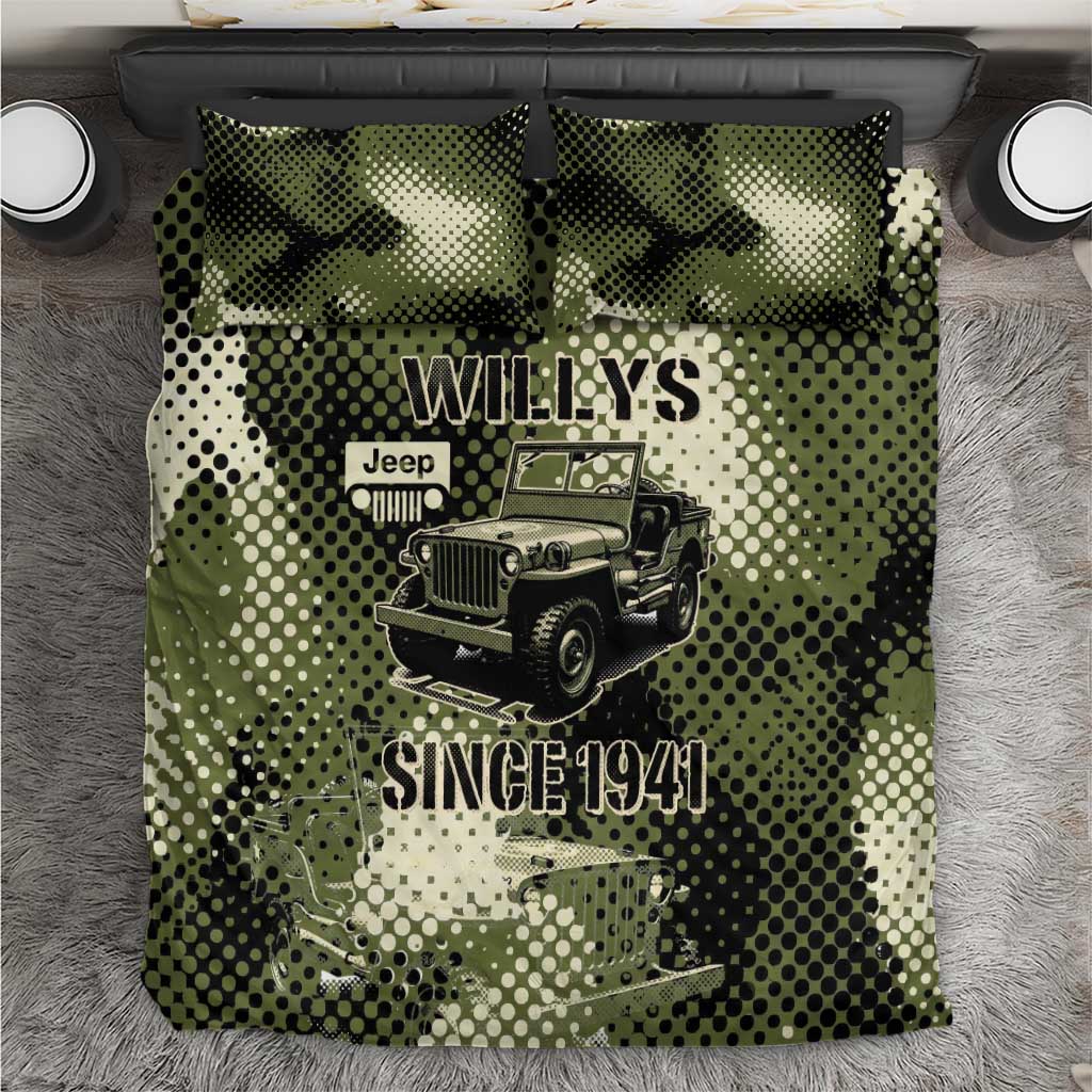 Willys Jeep Bedding Set Since 1941 Retro Military Style