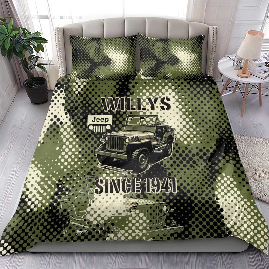 Willys Jeep Bedding Set Since 1941 Retro Military Style