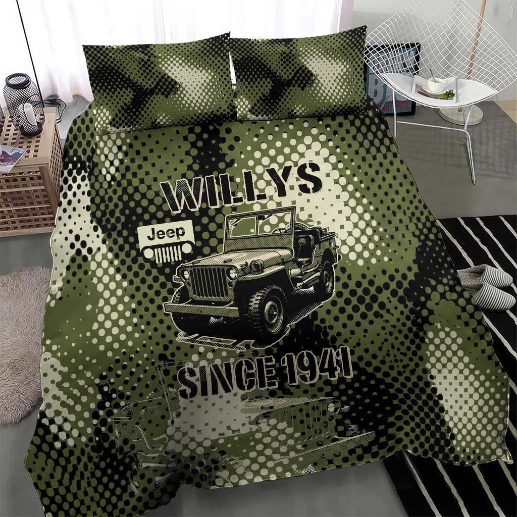 Willys Jeep Bedding Set Since 1941 Retro Military Style