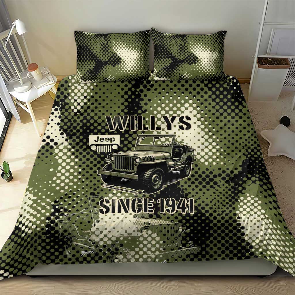 Willys Jeep Bedding Set Since 1941 Retro Military Style