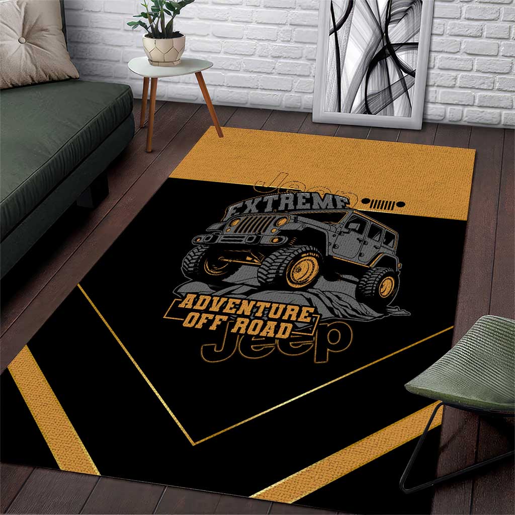 Jeep Of Road Area Rug Rugged Terrain Adventure And Bold Yellow Accents TS04