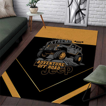 Jeep Of Road Area Rug Rugged Terrain Adventure And Bold Yellow Accents TS04
