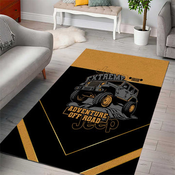 Jeep Of Road Area Rug Rugged Terrain Adventure And Bold Yellow Accents TS04