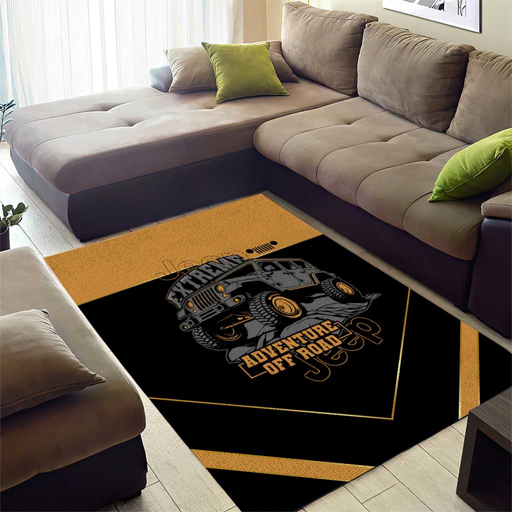 Jeep Of Road Area Rug Rugged Terrain Adventure And Bold Yellow Accents TS04