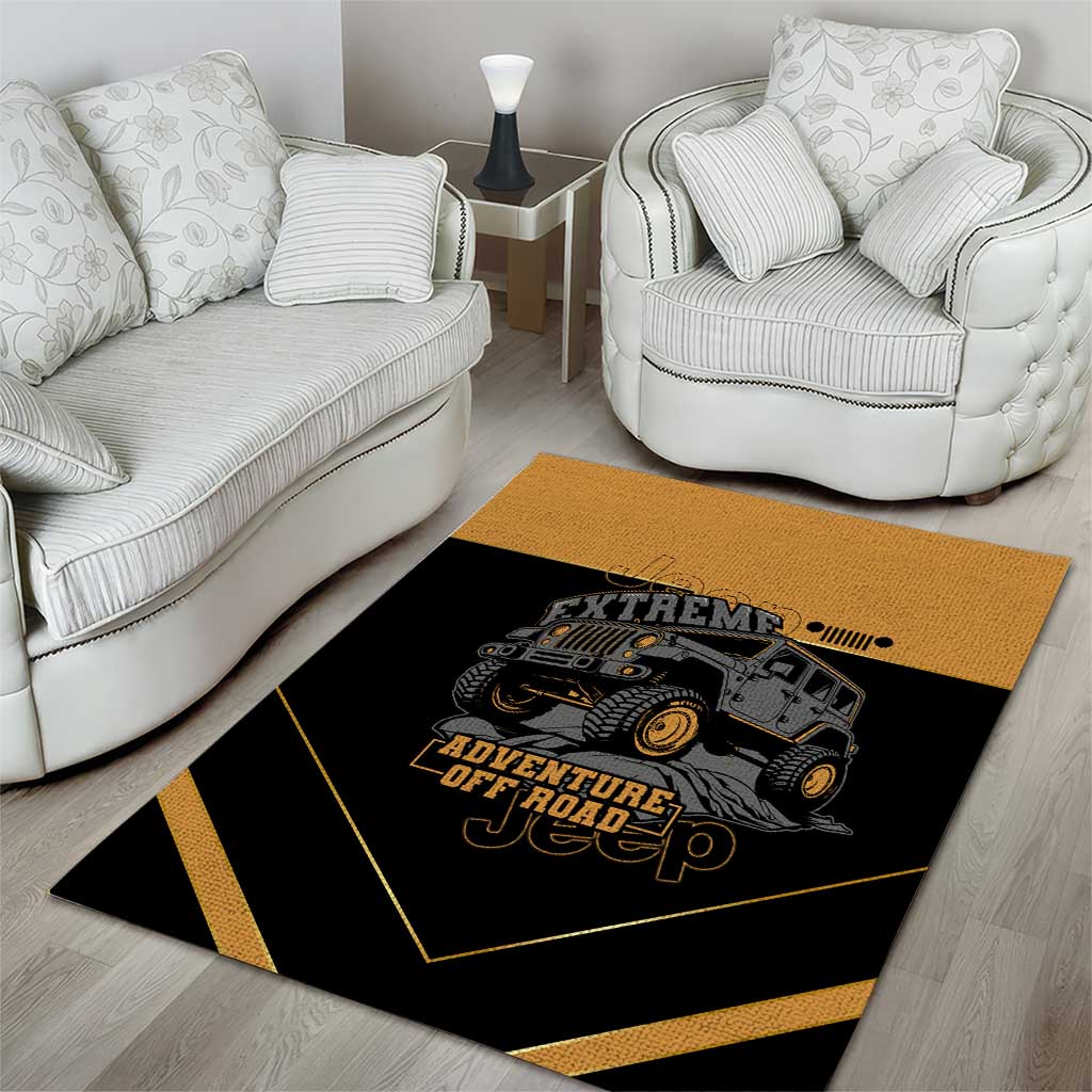 Jeep Of Road Area Rug Rugged Terrain Adventure And Bold Yellow Accents TS04