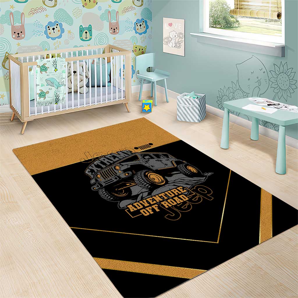 Jeep Of Road Area Rug Rugged Terrain Adventure And Bold Yellow Accents TS04