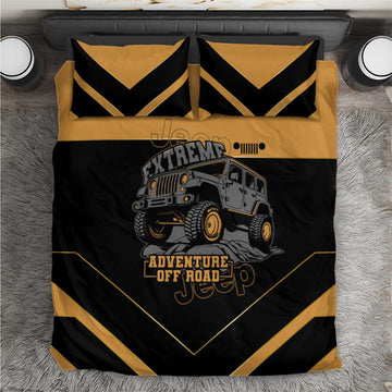 Jeep Of Road Bedding Set Rugged Terrain Adventure And Bold Yellow Accents