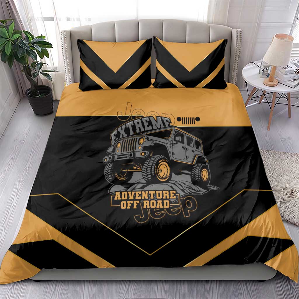 Jeep Of Road Bedding Set Rugged Terrain Adventure And Bold Yellow Accents