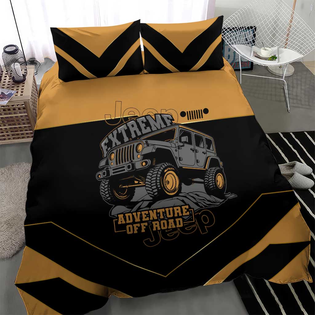 Jeep Of Road Bedding Set Rugged Terrain Adventure And Bold Yellow Accents