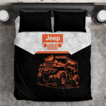 Jeep Adventure Off-Road Bedding Set Geometric Gradient Graphic Style