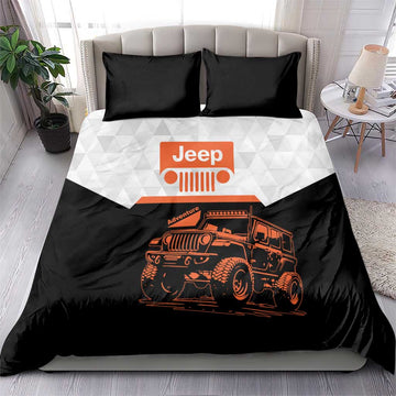 Jeep Adventure Off-Road Bedding Set Geometric Gradient Graphic Style