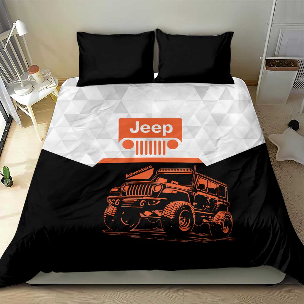 Jeep Adventure Off-Road Bedding Set Geometric Gradient Graphic Style