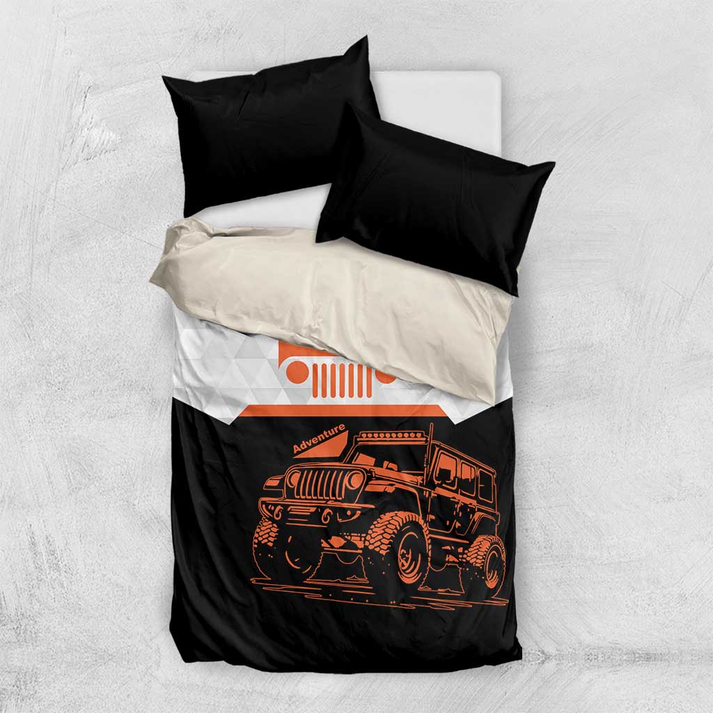 Jeep Adventure Off-Road Bedding Set Geometric Gradient Graphic Style