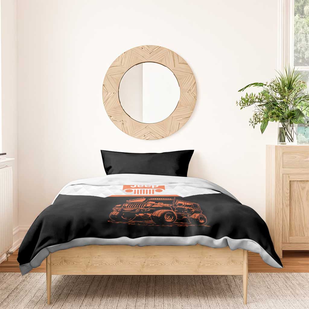 Jeep Adventure Off-Road Bedding Set Geometric Gradient Graphic Style