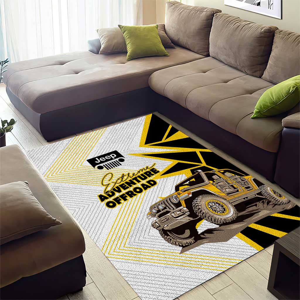 Jeep Extreme Off-Road Adventure Area Rug Bold Retro Pop Art Style TS04