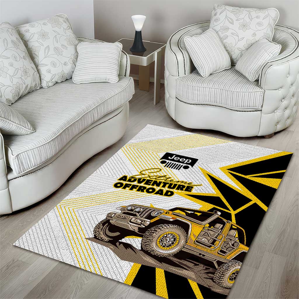 Jeep Extreme Off-Road Adventure Area Rug Bold Retro Pop Art Style TS04