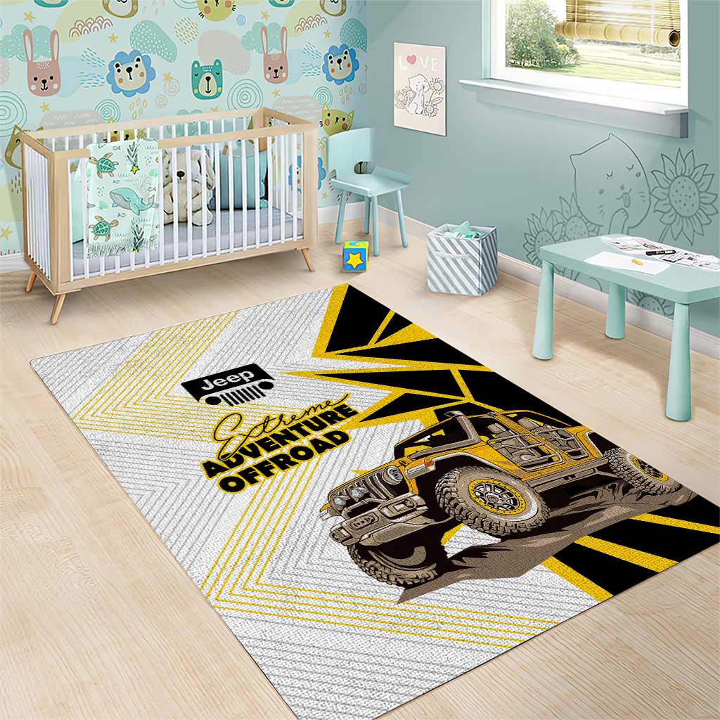 Jeep Extreme Off-Road Adventure Area Rug Bold Retro Pop Art Style TS04