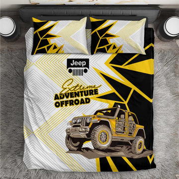 Jeep Extreme Off-Road Adventure Bedding Set Bold Retro Pop Art Style