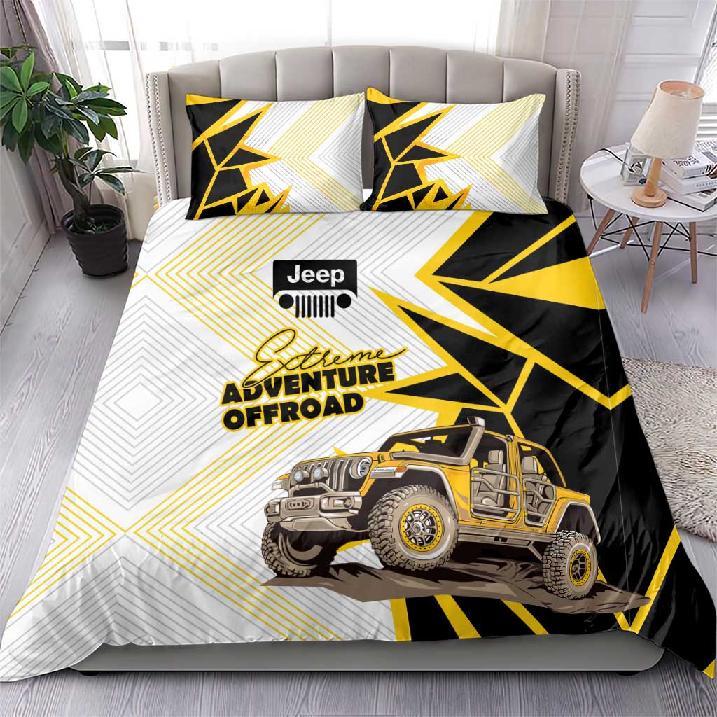 Jeep Extreme Off-Road Adventure Bedding Set Bold Retro Pop Art Style