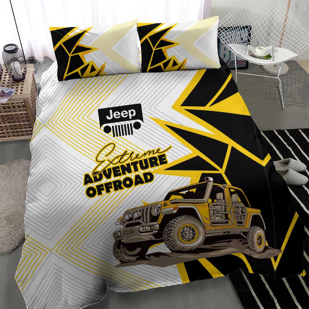 Jeep Extreme Off-Road Adventure Bedding Set Bold Retro Pop Art Style