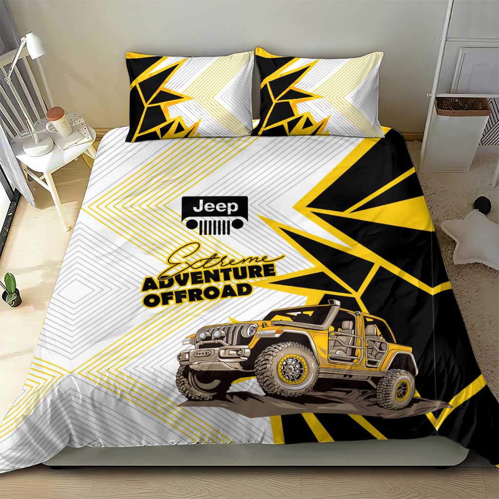 Jeep Extreme Off-Road Adventure Bedding Set Bold Retro Pop Art Style