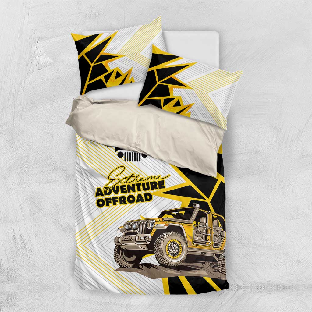 Jeep Extreme Off-Road Adventure Bedding Set Bold Retro Pop Art Style