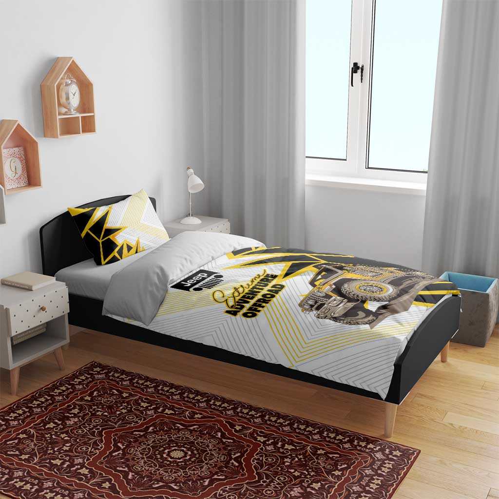 Jeep Extreme Off-Road Adventure Bedding Set Bold Retro Pop Art Style