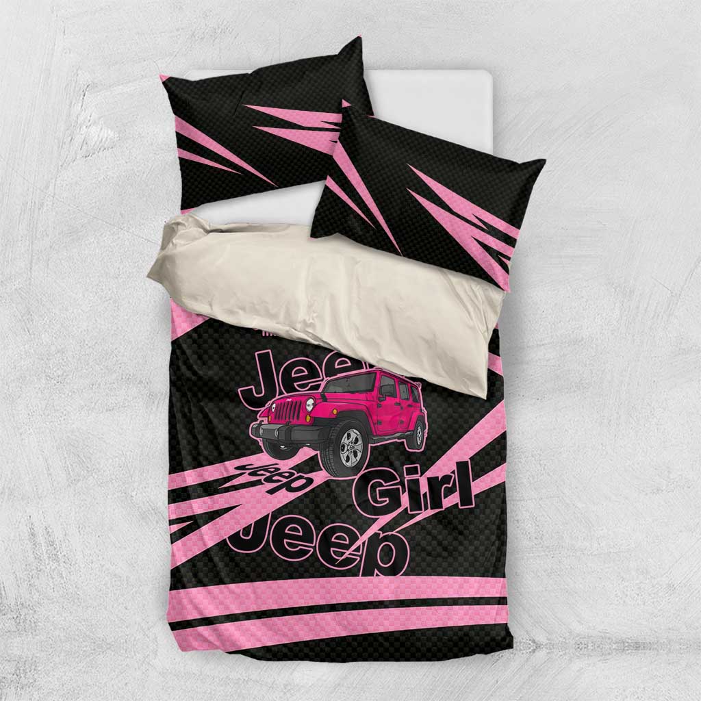 Jeep Girl Pink Edition Bedding Set Bold Comic-Inspired Graphic Style