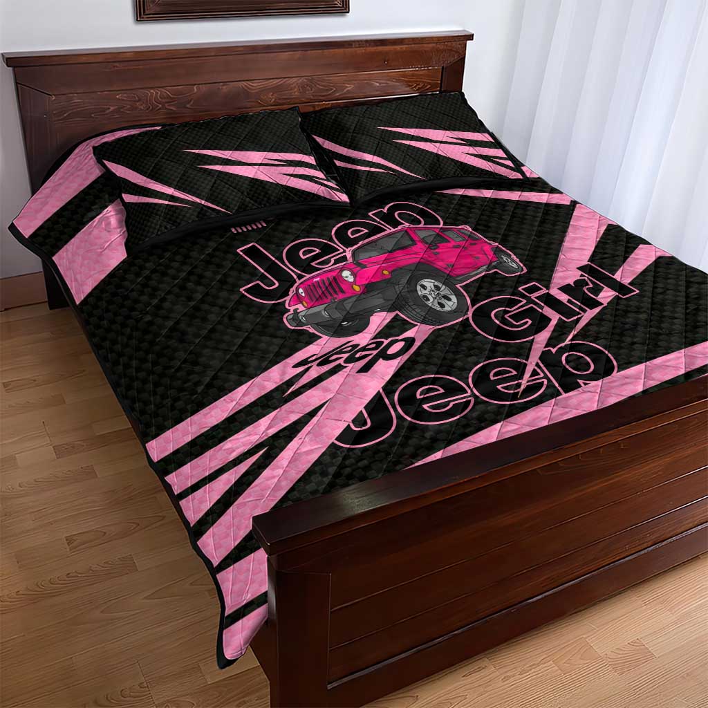 Jeep Girl Pink Edition Quilt Bed Set Bold Comic-Inspired Graphic Style