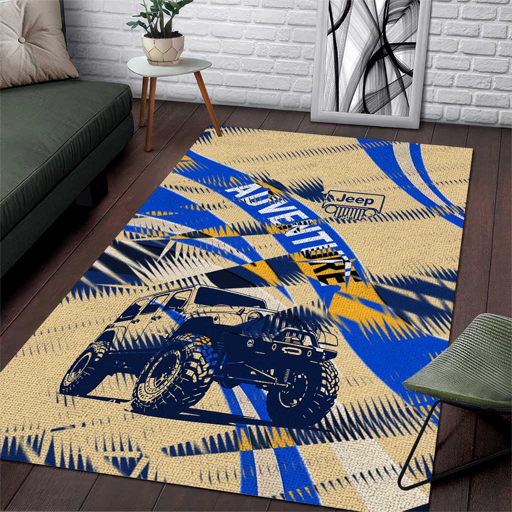 Jeep Off-Road Adventure Area Rug Grunge Plaid Graphic Style TS04