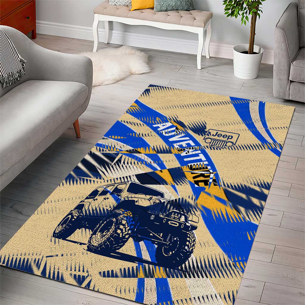 Jeep Off-Road Adventure Area Rug Grunge Plaid Graphic Style TS04