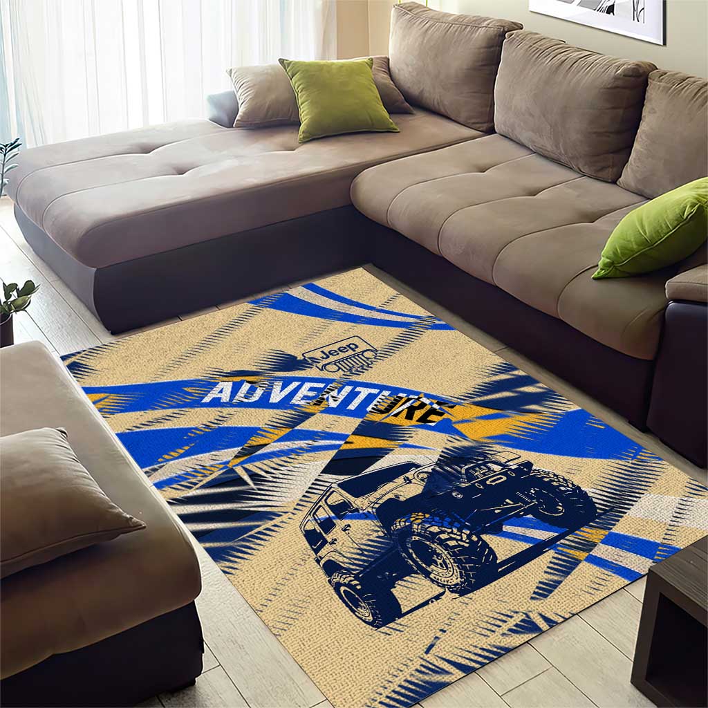 Jeep Off-Road Adventure Area Rug Grunge Plaid Graphic Style TS04