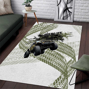 Jeep Life Area Rug Grunge Camo Off-Road Art TS04