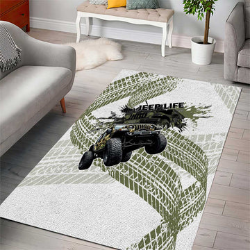 Jeep Life Area Rug Grunge Camo Off-Road Art TS04