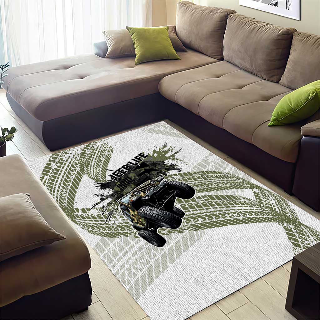 Jeep Life Area Rug Grunge Camo Off-Road Art TS04