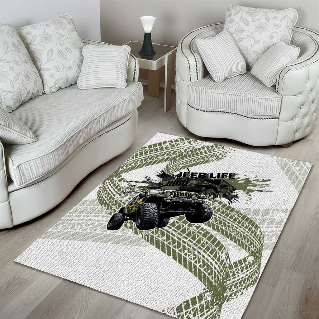 Jeep Life Area Rug Grunge Camo Off-Road Art TS04