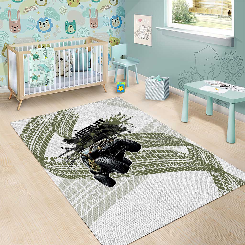 Jeep Life Area Rug Grunge Camo Off-Road Art TS04