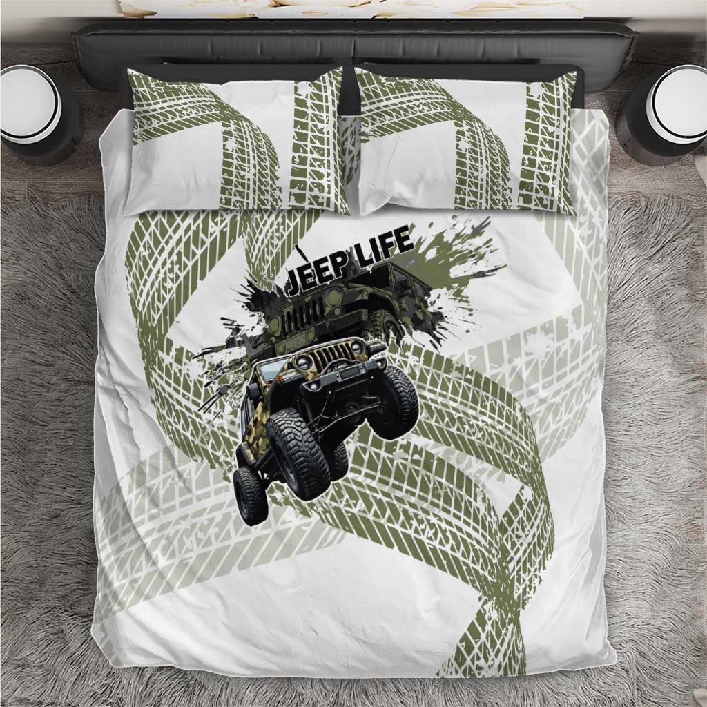 Jeep Life Bedding Set Grunge Camo Off-Road Art