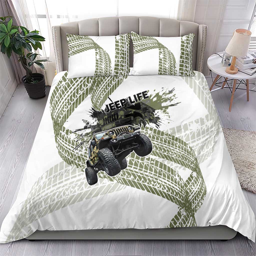 Jeep Life Bedding Set Grunge Camo Off-Road Art