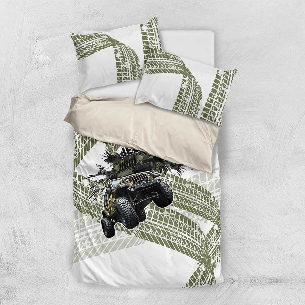 Jeep Life Bedding Set Grunge Camo Off-Road Art