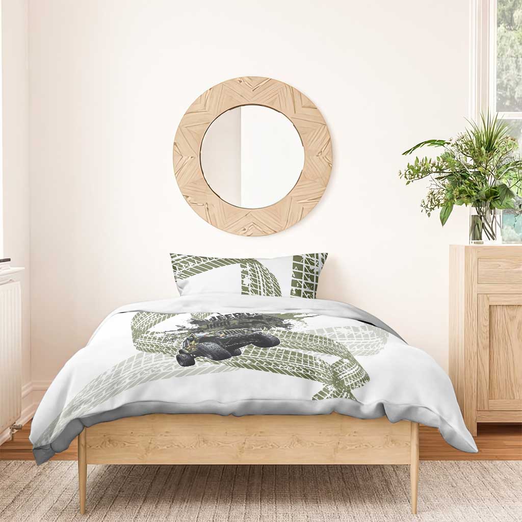Jeep Life Bedding Set Grunge Camo Off-Road Art