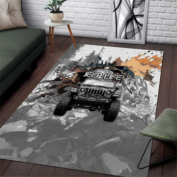 Jeep Life Area Rug Muddy Terrain Grunge Illustration TS04