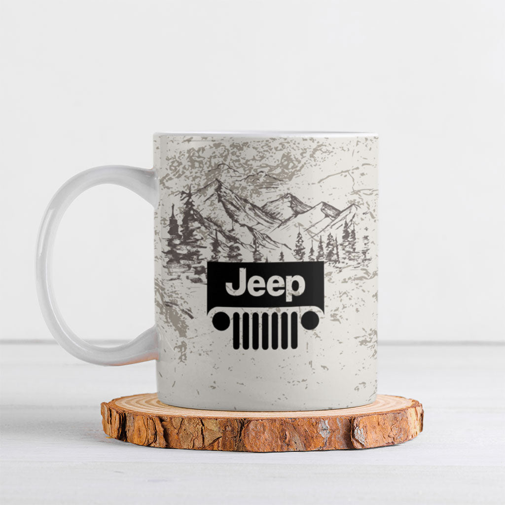 Old Man Jeep Off Road Ceramic Mug Never Underestimate Quote Vintage Mountain 4x4 Adventure