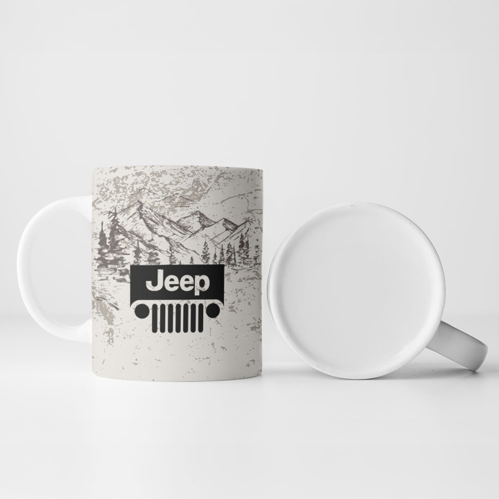 Old Man Jeep Off Road Ceramic Mug Never Underestimate Quote Vintage Mountain 4x4 Adventure