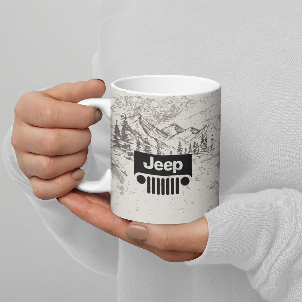 Old Man Jeep Off Road Ceramic Mug Never Underestimate Quote Vintage Mountain 4x4 Adventure