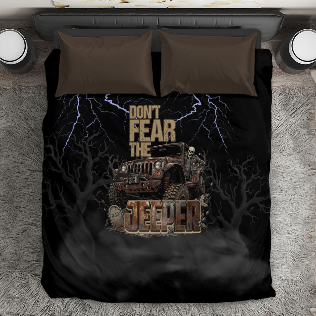 Offroad Jeeper Bedding Set Lightning Storm 4x4 Adventure Skull Driver Rugged Offroad Art