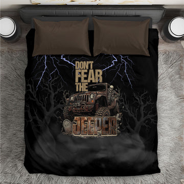 Offroad Jeeper Bedding Set Lightning Storm 4x4 Adventure Skull Driver Rugged Offroad Art