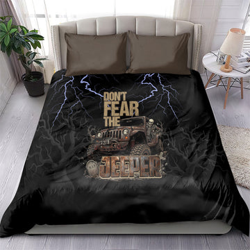 Offroad Jeeper Bedding Set Lightning Storm 4x4 Adventure Skull Driver Rugged Offroad Art