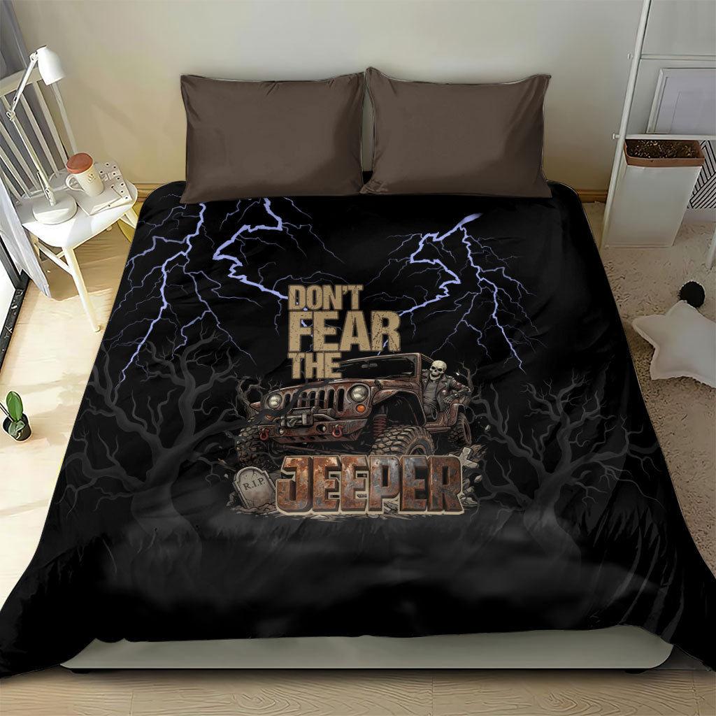 Offroad Jeeper Bedding Set Lightning Storm 4x4 Adventure Skull Driver Rugged Offroad Art